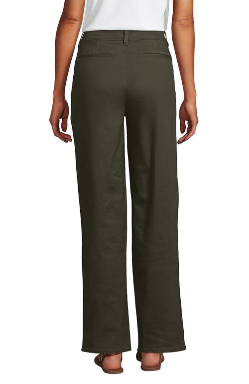 Lands' End Chino High Rise Rail Straight Leg Pants In Green