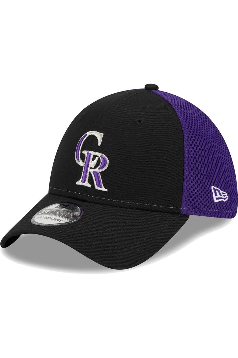 Men's New Era Black Colorado Rockies Team Neo 39THIRTY Flex Hat, Main, color, Black