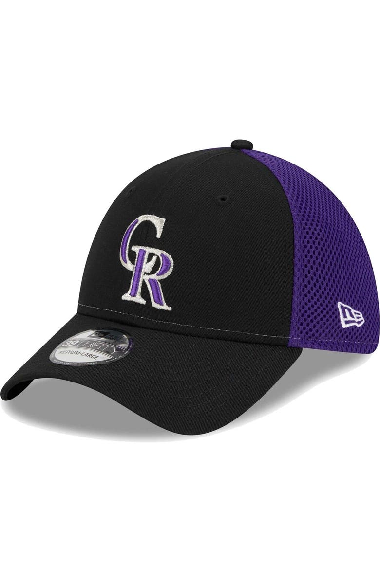 New Era Men's New Era Black Colorado Rockies Team Neo 39THIRTY Flex Hat, Main, color, Black