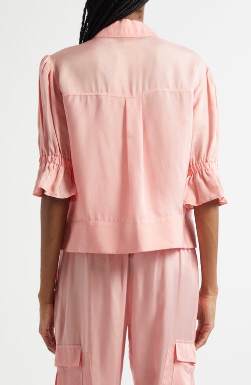 Shop Cinq À Sept Holly Ruffle Sleeve Jacket In Pink Poppy