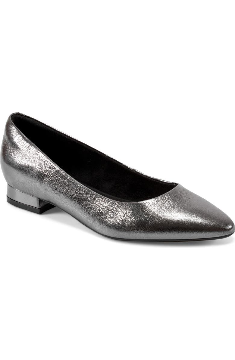 Rockport Tessa Pointed Toe Flat, Main, color, Pewter