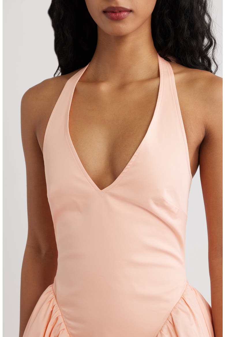 Marilyn Halter Stretch Cotton Midi Sundress, Alternate, color, PEACH