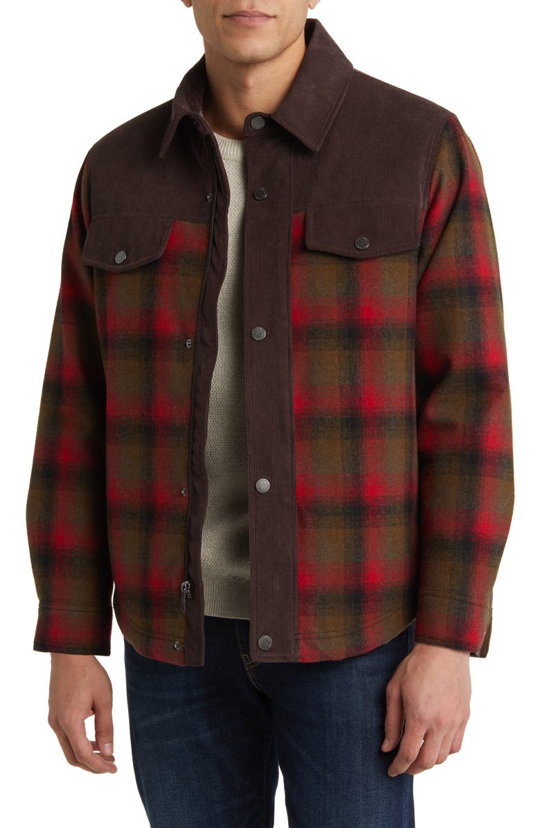 Pendleton Timberline Plaid Wool Blend Shirt Jacket, Main, color, 