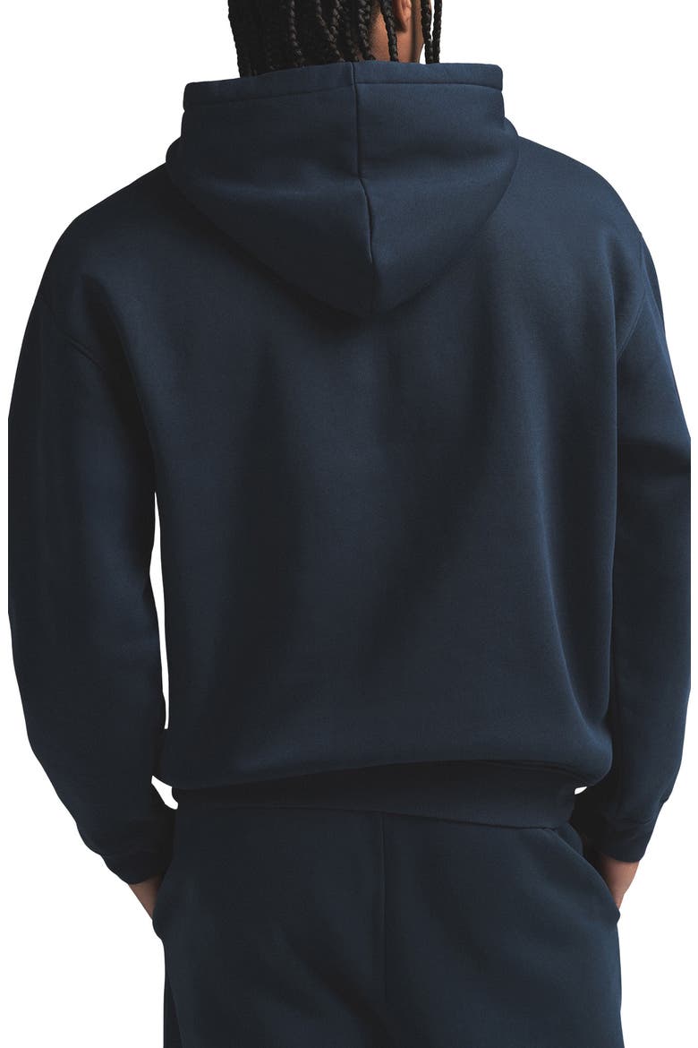 FLEECE LOUNGE RELAXED HOODIE, Alternate, color, NAVY
