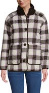 Lands' End High Pile Fleece Reversible Mixed Media Long Jacket