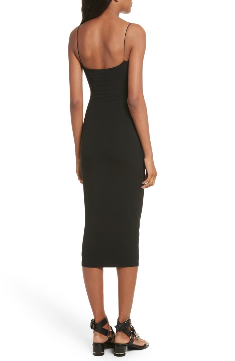 alexanderwang.t T by Alexander Wang Cutout Stretch Jersey Midi Dress, Alternate, color, 