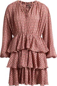 maje Rilivate Long Sleeve Minidress