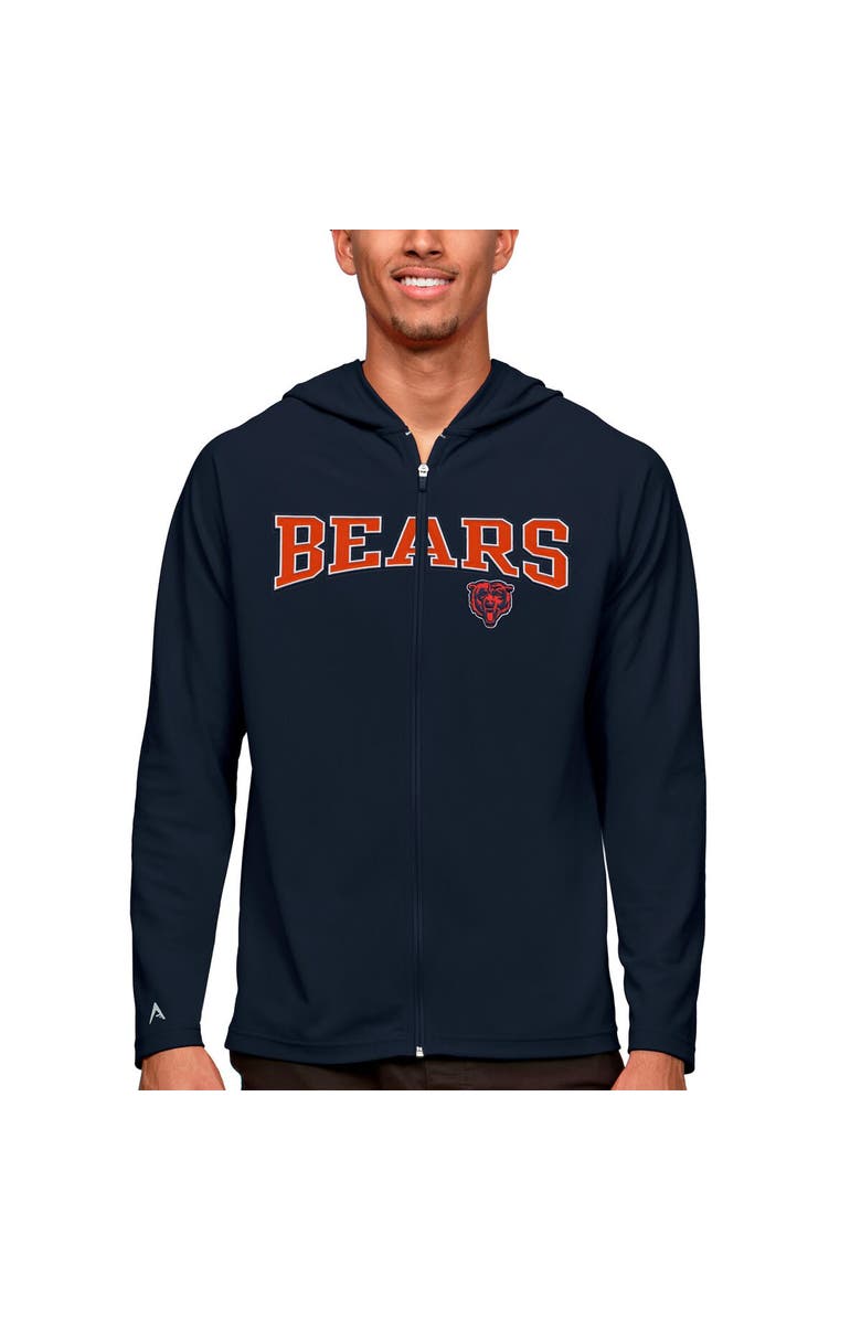 ANTIGUA Men's Antigua Navy Chicago Bears Legacy Full-Zip Hoodie, Main, color, 