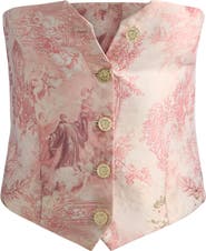 Alice + Olivia Kelcey Floral Jacquard Strapless Top