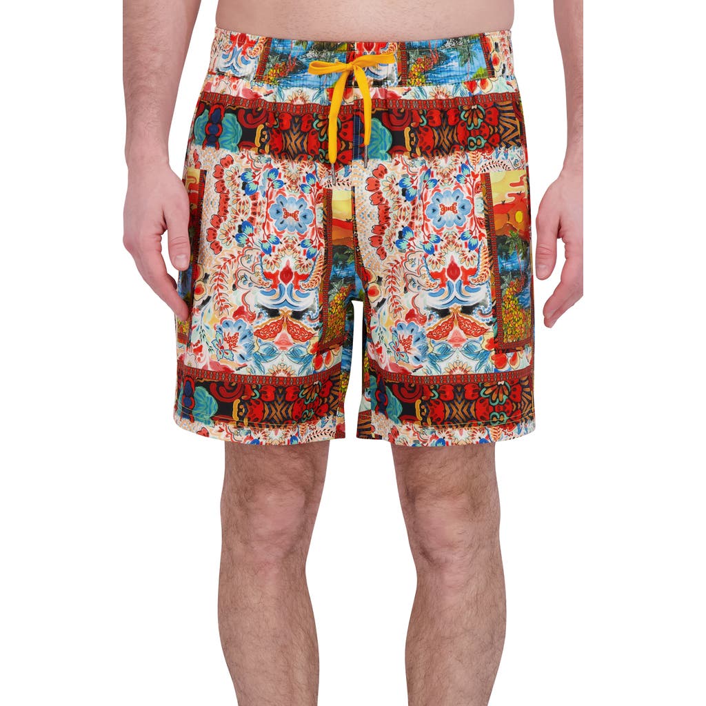 Robert Graham Quickdry Boxer Board Shorts In Multi