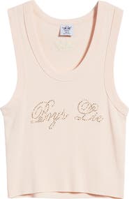 BOYS LIE <p>Boys Will Be Boys Embellished Cotton Crop Tank</p>