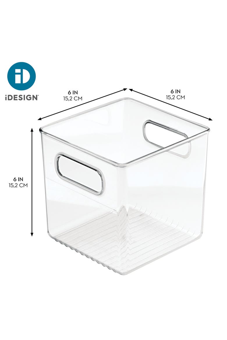 Cube Storage Bin with Handles for Pantry, Set of 4, Clear, Made in USA, Alternate, color, Clear