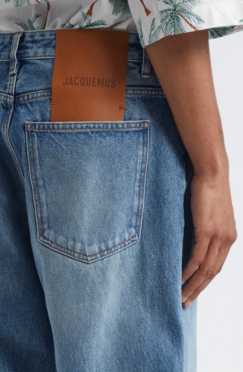 Jacquemus Le De-Nîmes Large Straight Leg Jeans, Alternate, color, Blue/ Tabac