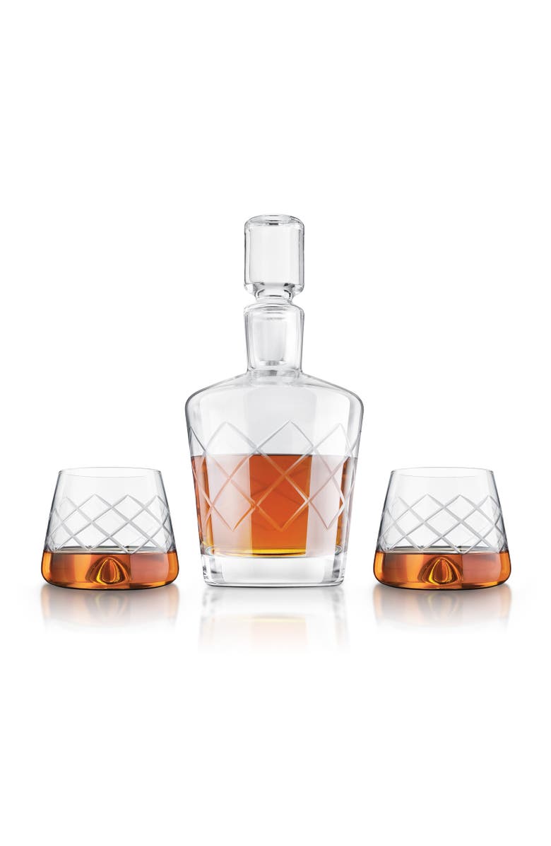 FINAL TOUCH 4 Piece Lead-Free Crystal Whiskey Decanter Set, Main, color, Clear