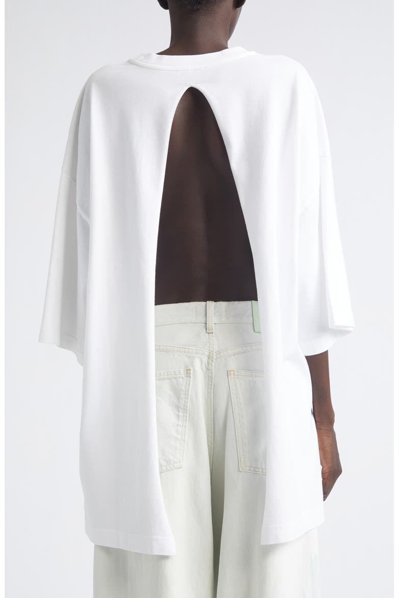 Gabrielle Oversize Open Back Cotton T-Shirt, Alternate, color, OPTICAL WHITE