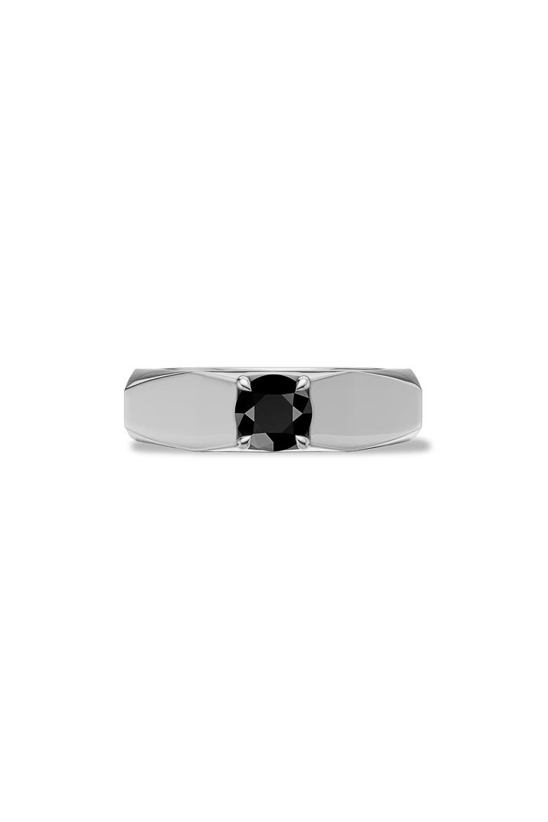 Hex Nut Lab Grown Diamond Solitaire Ring, Alternate, color, SILVER/ BLACK