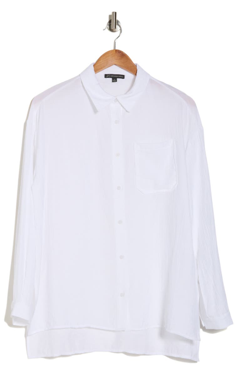 Adrianna Papell Woven Tunic Button-Up Shirt, Alternate, color,