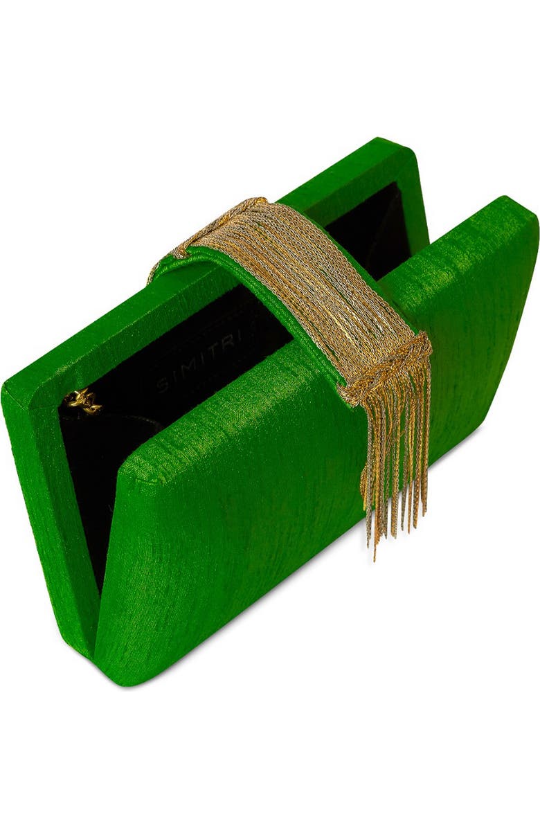 Simitri Fringe Clutch, Alternate, color, Moss