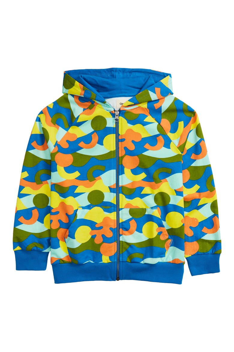 Kids' Oversized Zip Hoodie, Main, color, BLUE AZURE WAVE