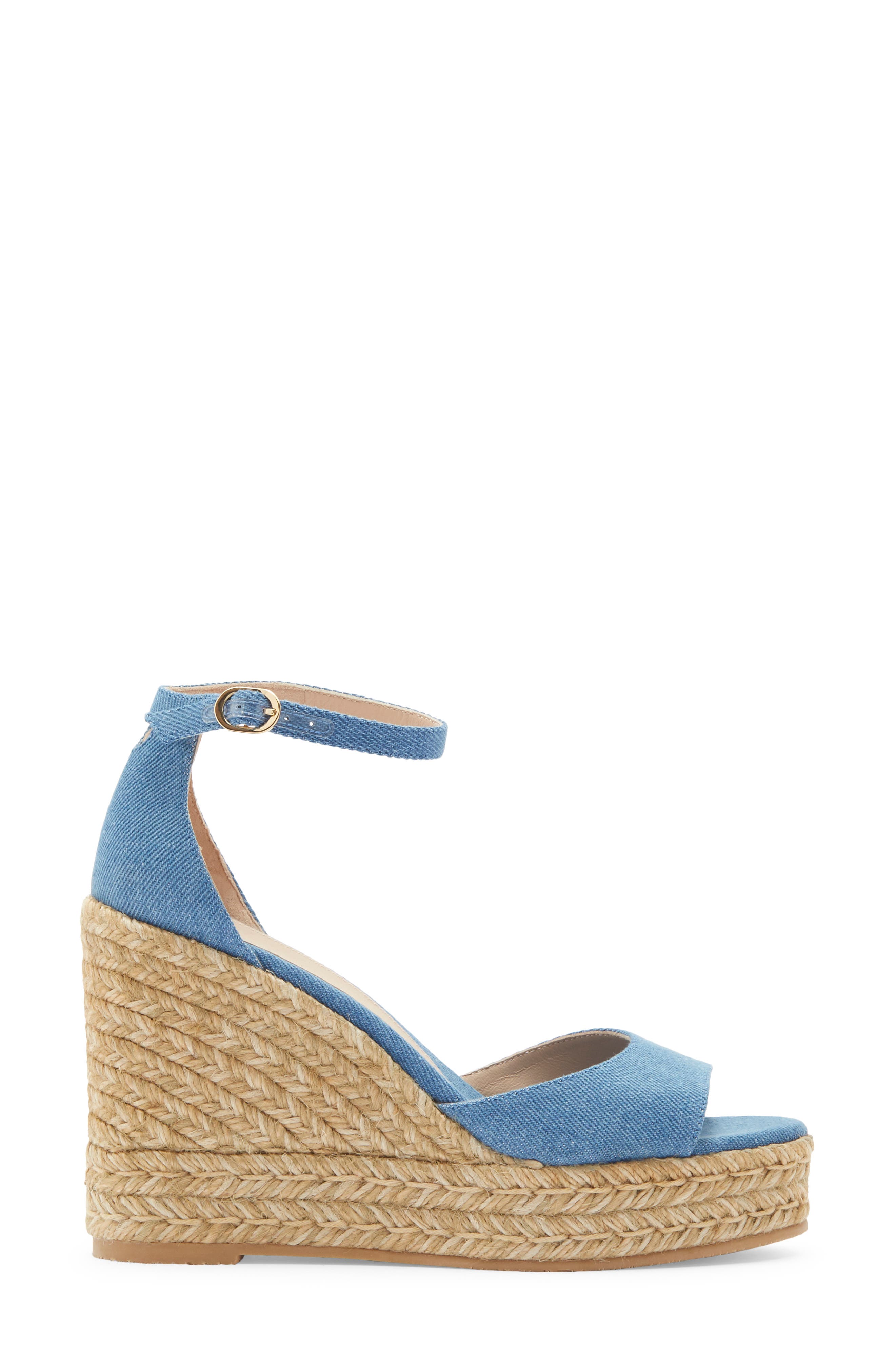 Stuart Weitzman Nudistcurve Wedge Sandal, Alternate, color, Washed