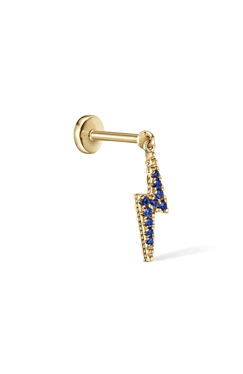 MARIA TASH 18K Gold Diamond & Sapphire Lightning Bolt Charm Earring, Main, color, Yellow Gold