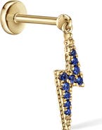MARIA TASH 18K Gold Diamond & Sapphire Lightning Bolt Charm Earring