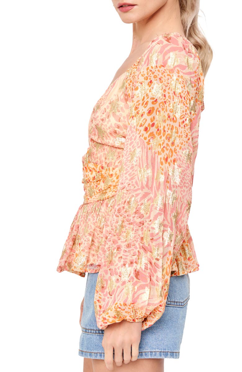 CIEBON Geena Knot Front Peplum Top, Alternate, color,