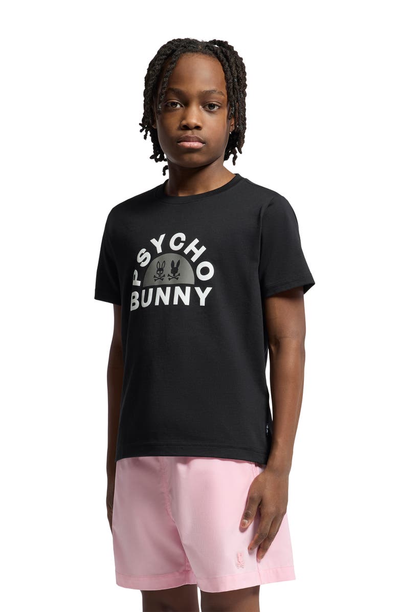 Psycho Bunny Kids' Goldie Cotton Graphic T-Shirt, Alternate, color, Black