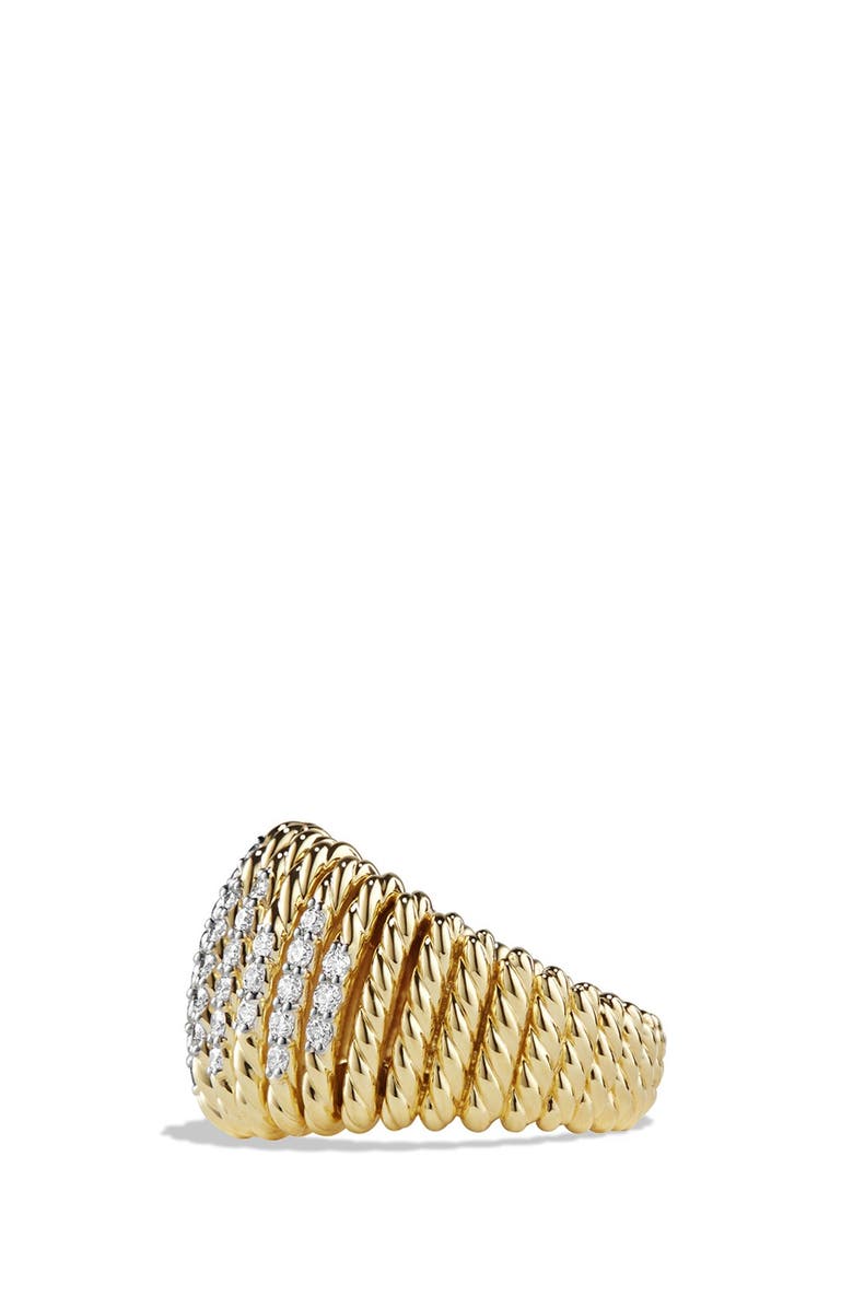 David Yurman 'Tempo' Ring with Diamonds in 18K Gold, Alternate, color, Diamond