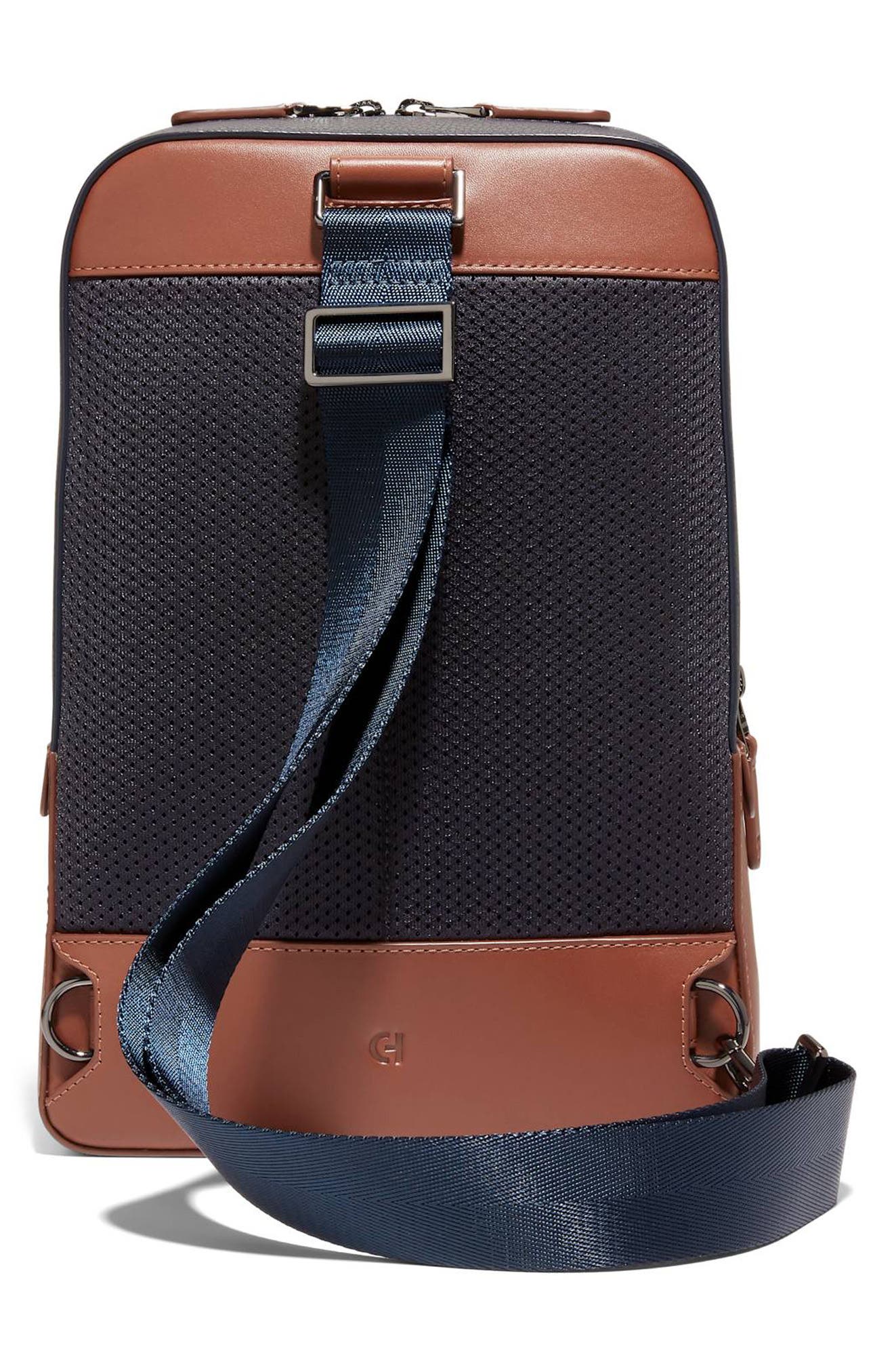 Cole Haan Triboro Leather Sling, Alternate, color, Navy/ New British Tan
