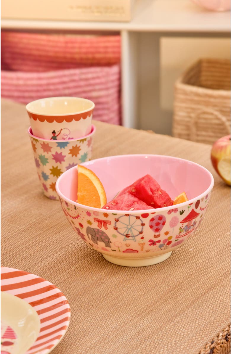 Rice by Rice Melamine Bowl Fun Fair, Alternate, color, Pink