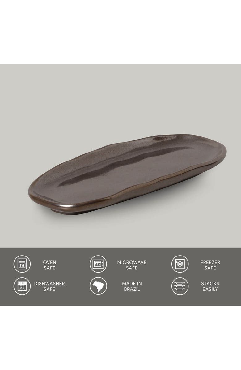 Porto Brasil Shallow Organic Oval Platter Mini Set of 4, Alternate, color, Metallica