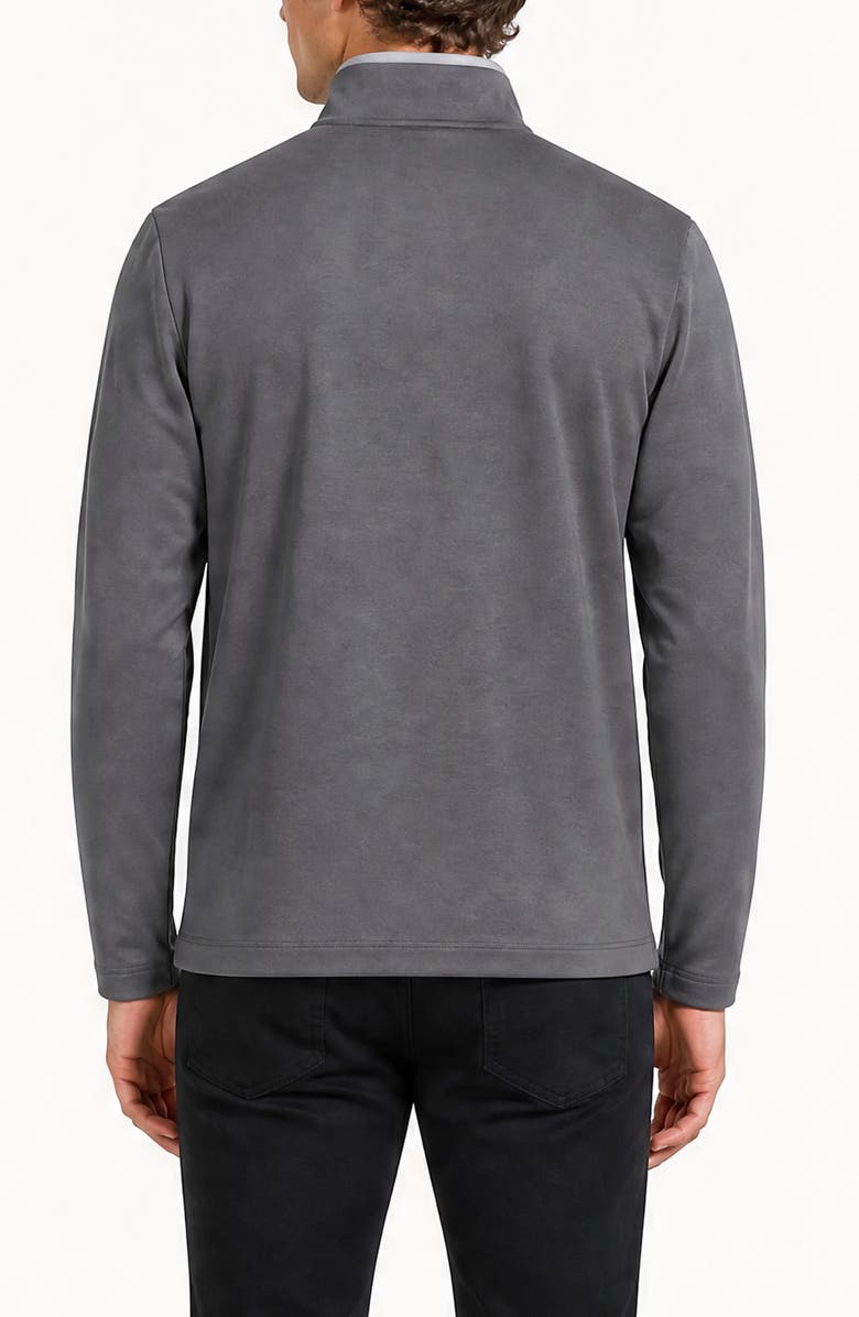 Ben Sherman Textured Knit Quarter Zip Pullover, Alternate, color, Dark Grey