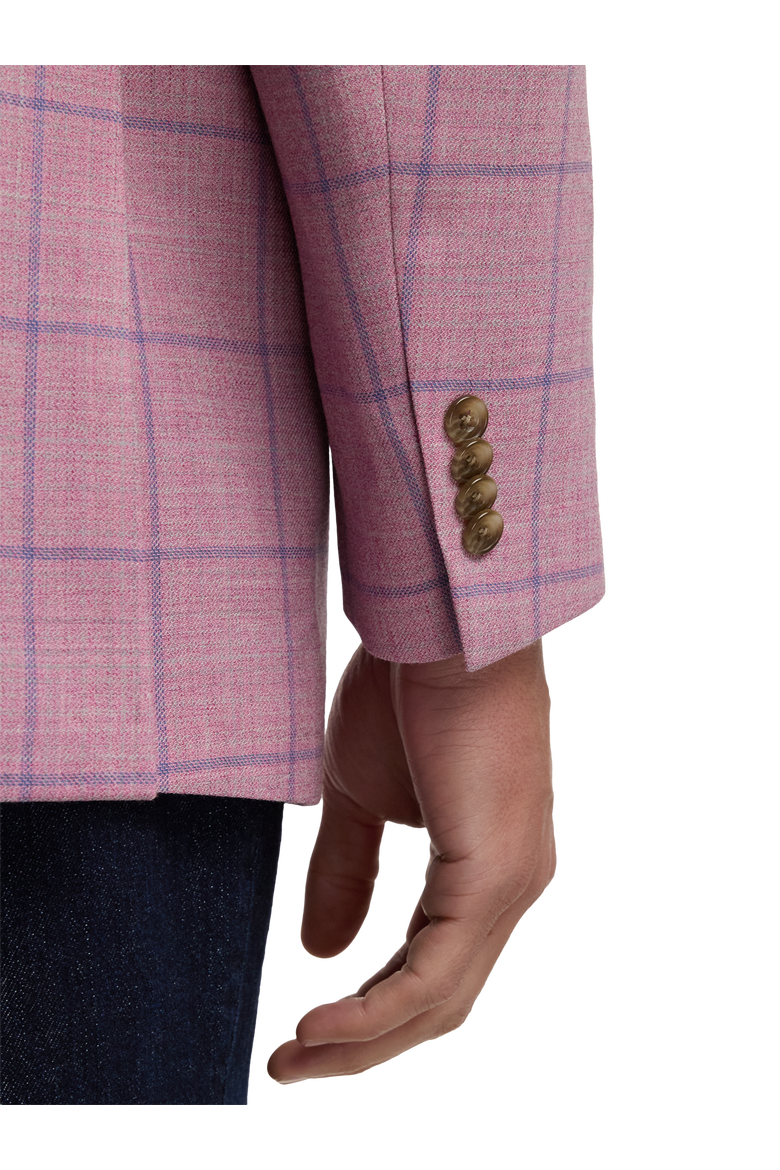 Wool Single Breasted Notch Lapel Sport Coat, Alternate, color, Pink/Blue
