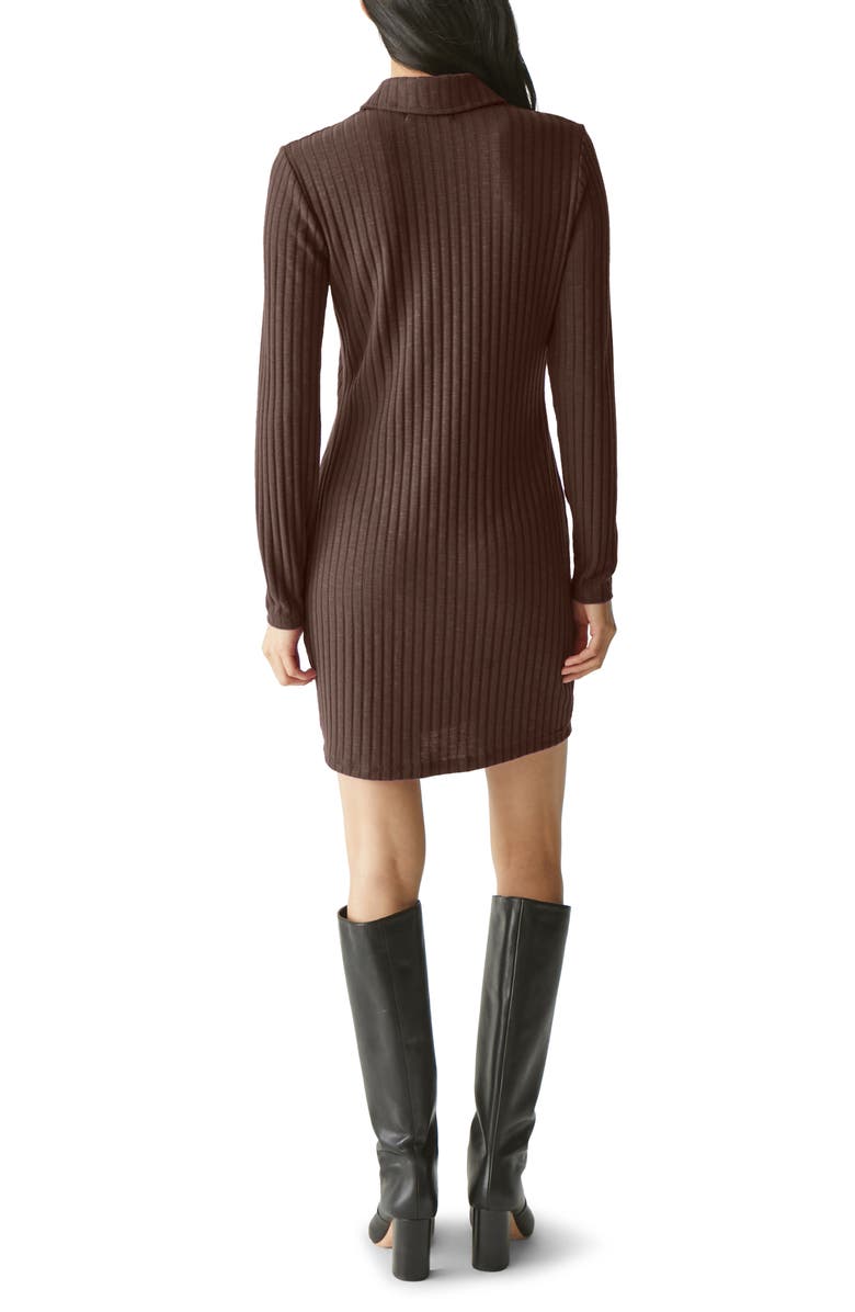 Michael Stars Kayla Long Sleeve Minidress, Alternate, color, Java