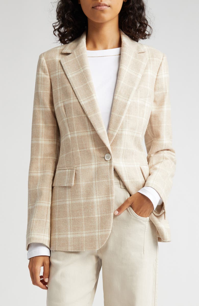 Eleventy Plaid Wool Blend Blazer, Main, color,
