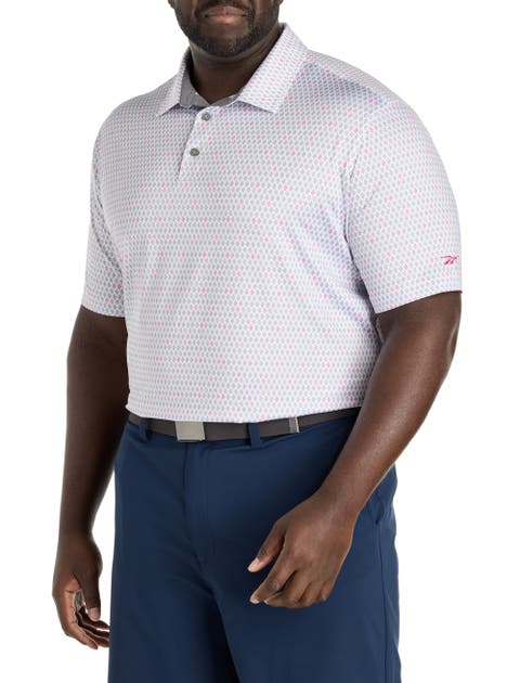 Big & Tall Contrast Diamond Print Polo Shirt