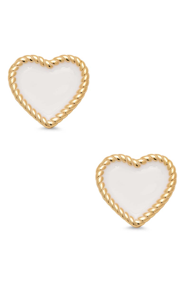 Lily Nily Kids' Heart Twist Stud Earrings, Main, color, White