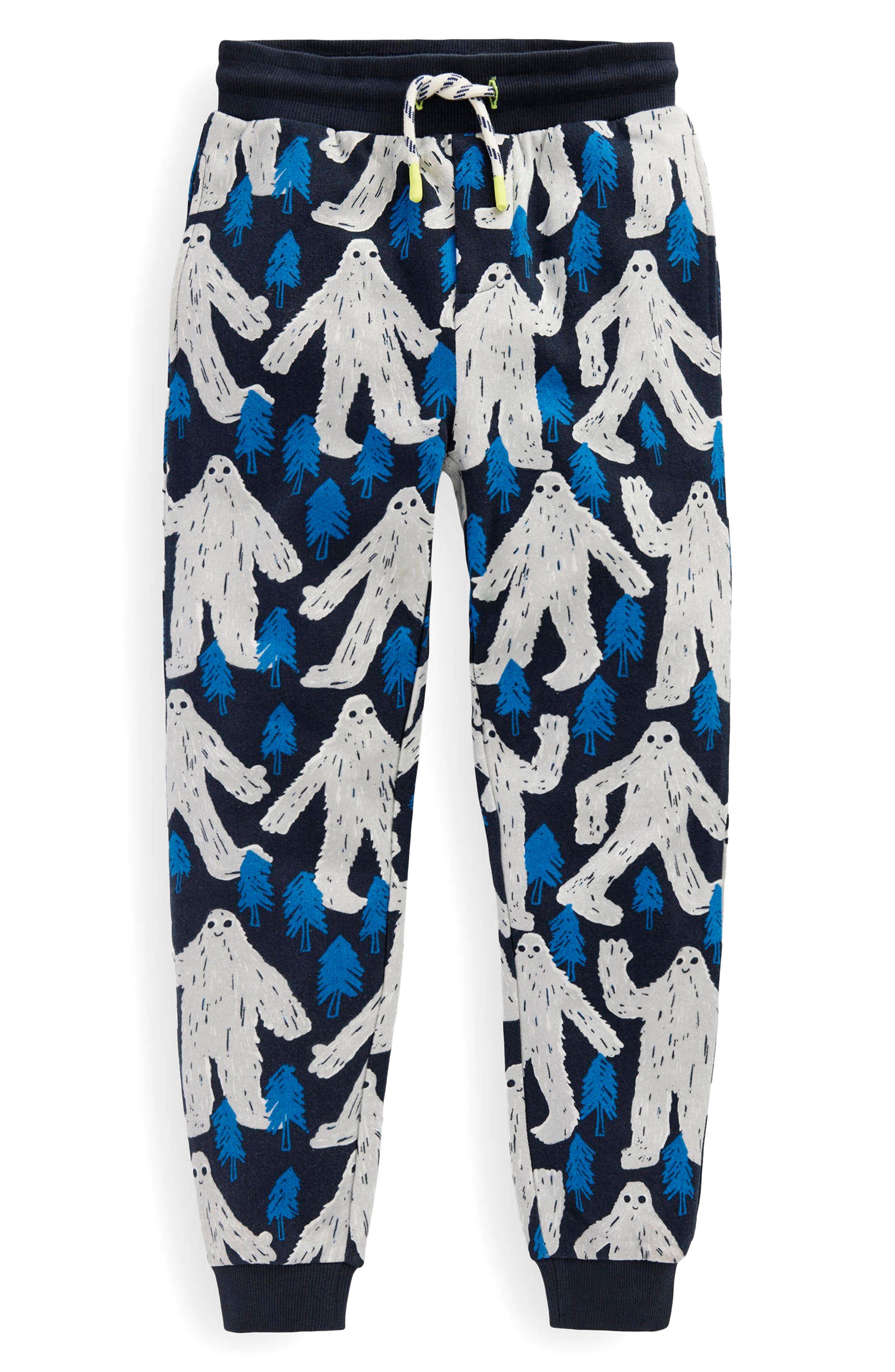 Mini Boden Kids' Yeti Print Cotton Joggers