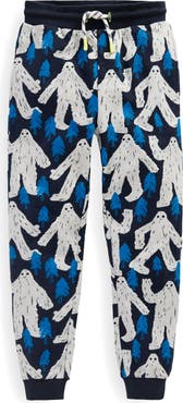 Mini Boden Kids' Yeti Print Cotton Joggers