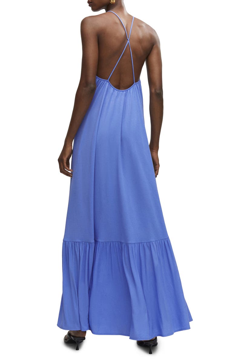 MANGO Cross Back Strap Maxi Dress, Alternate, color, 