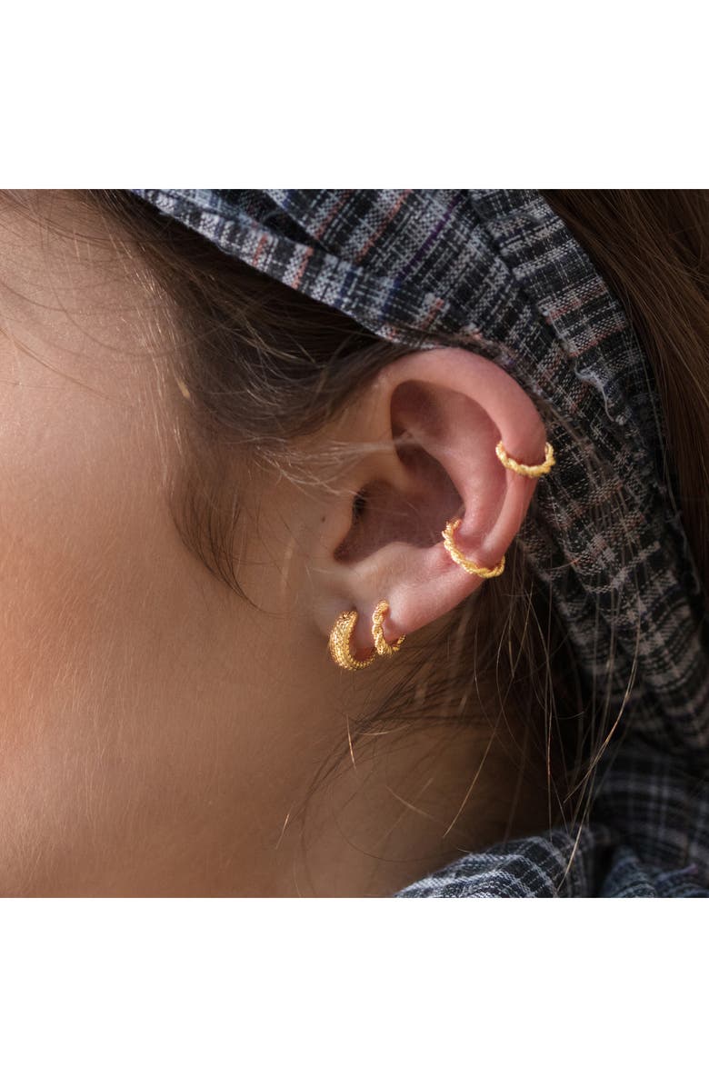 Monica Vinader Corda Huggie Hoop Earrings, Alternate, color, Gold