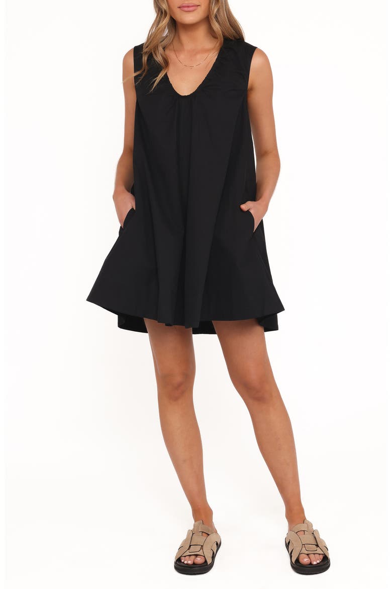 Jorah Sleeveless Minidress, Main, color, BLACK