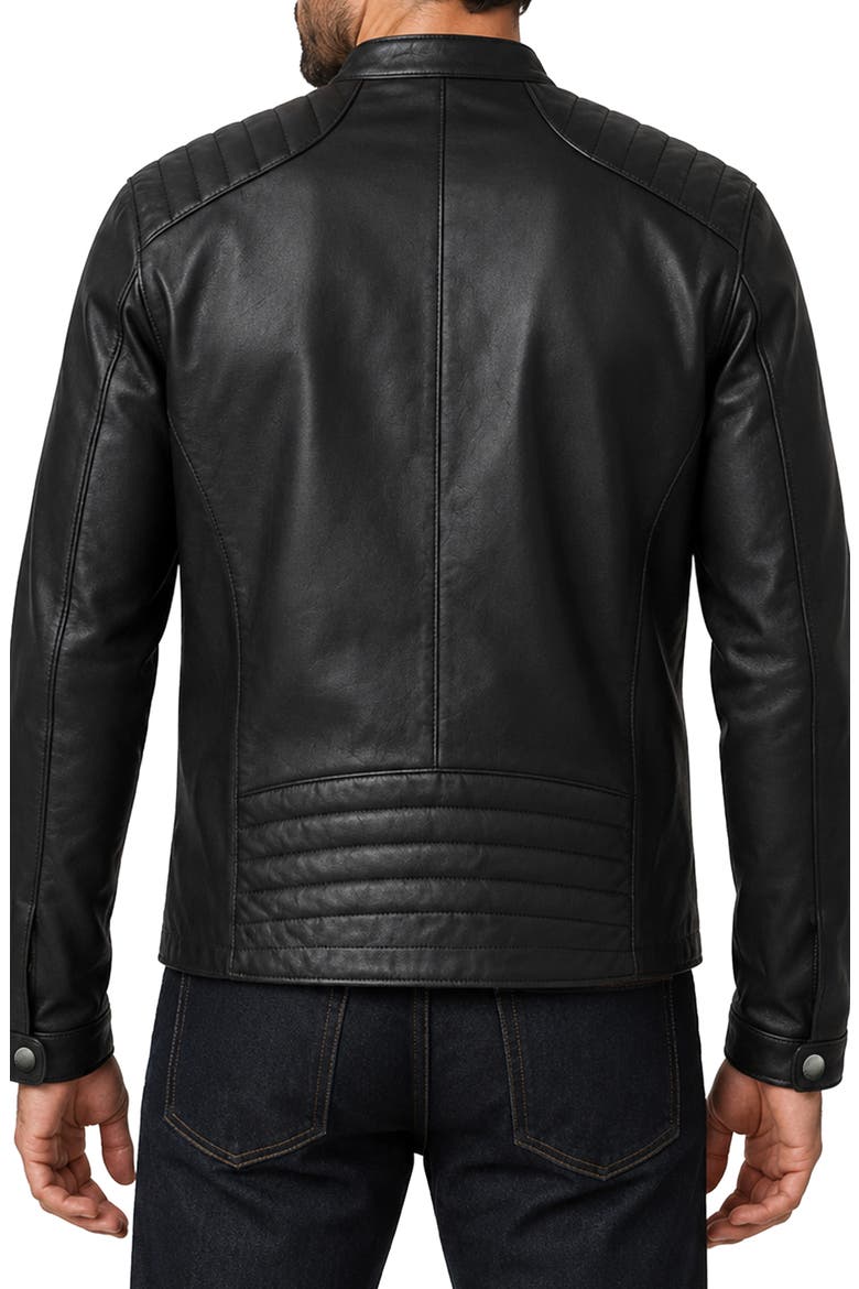 Napa Leather Jacket, Alternate, color, BLACK