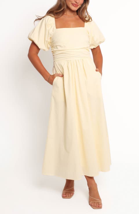 Clo Puff Sleeve Midi Dress