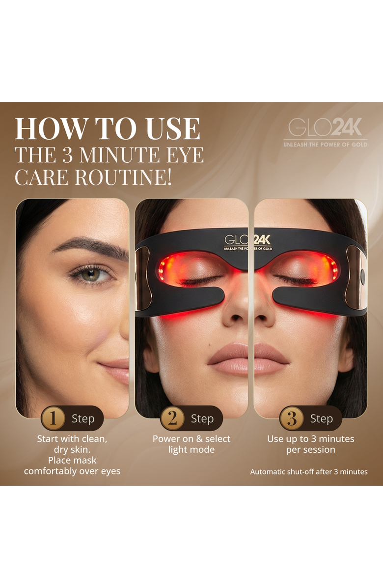 GLO24K UNLEASH THE POWER OF GOLD Bionic 7 Color LED Eye Care Mask, Alternate, color, NO COLOR