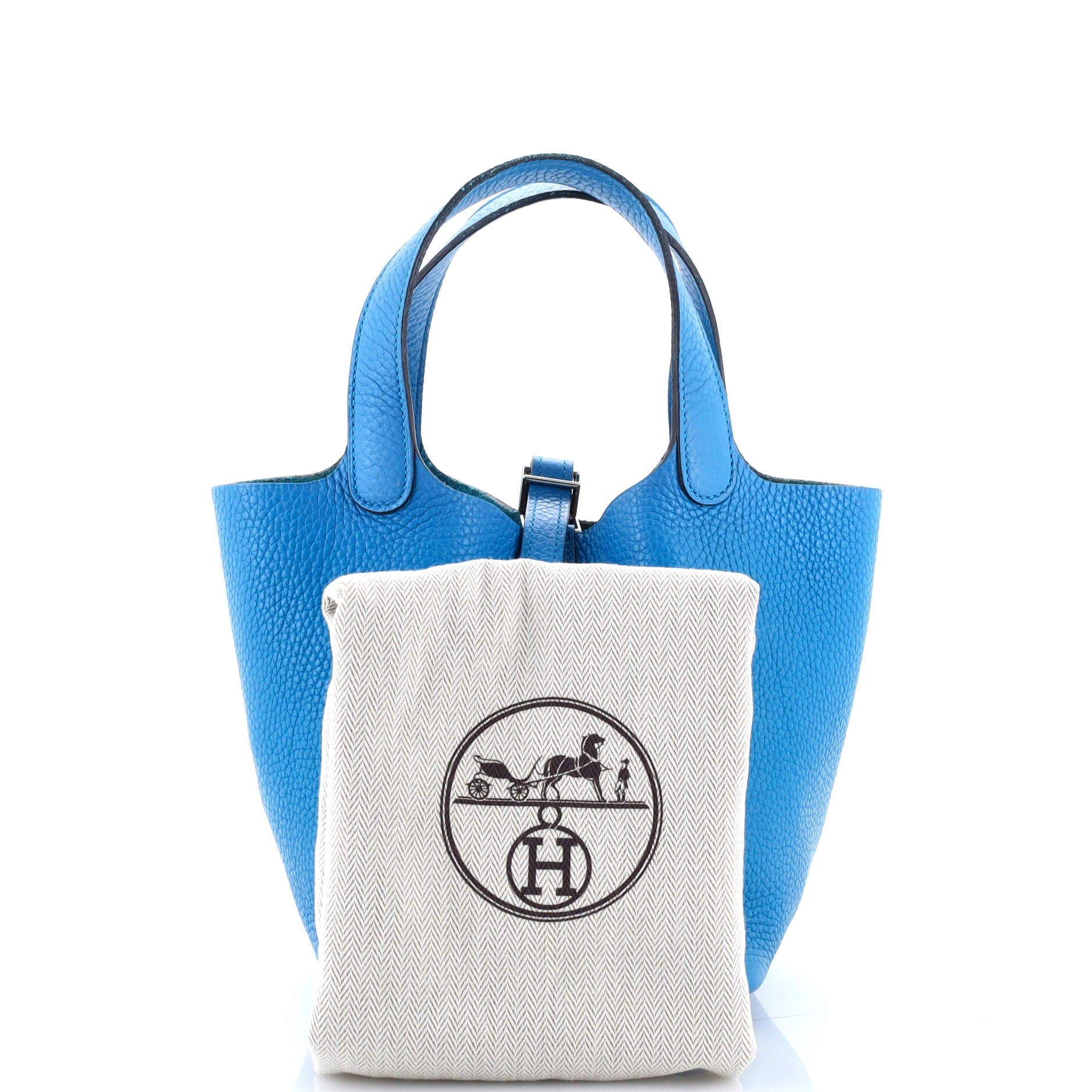 Pre-Owned Hermes Picotin Lock Bag Clemence PM, Alternate, color, Bleu Zanzibar