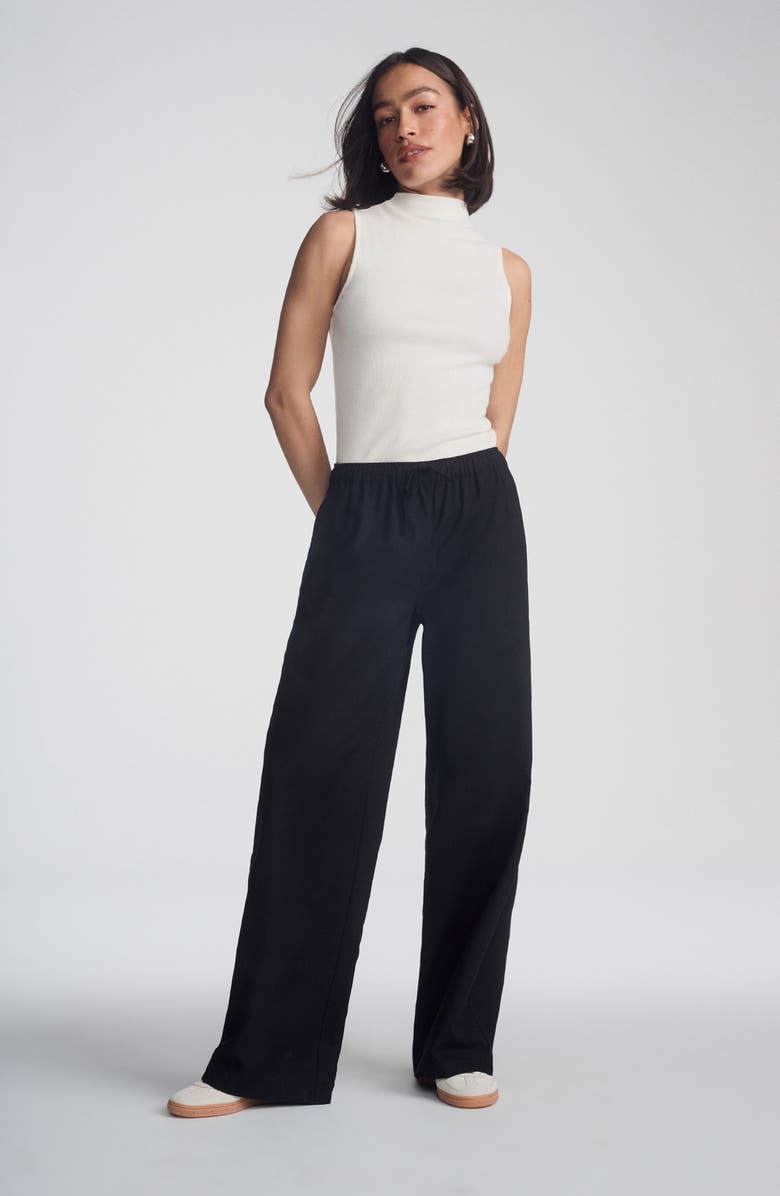 Mavi Jeans Woven Straight Leg Pants, Alternate, color, Black