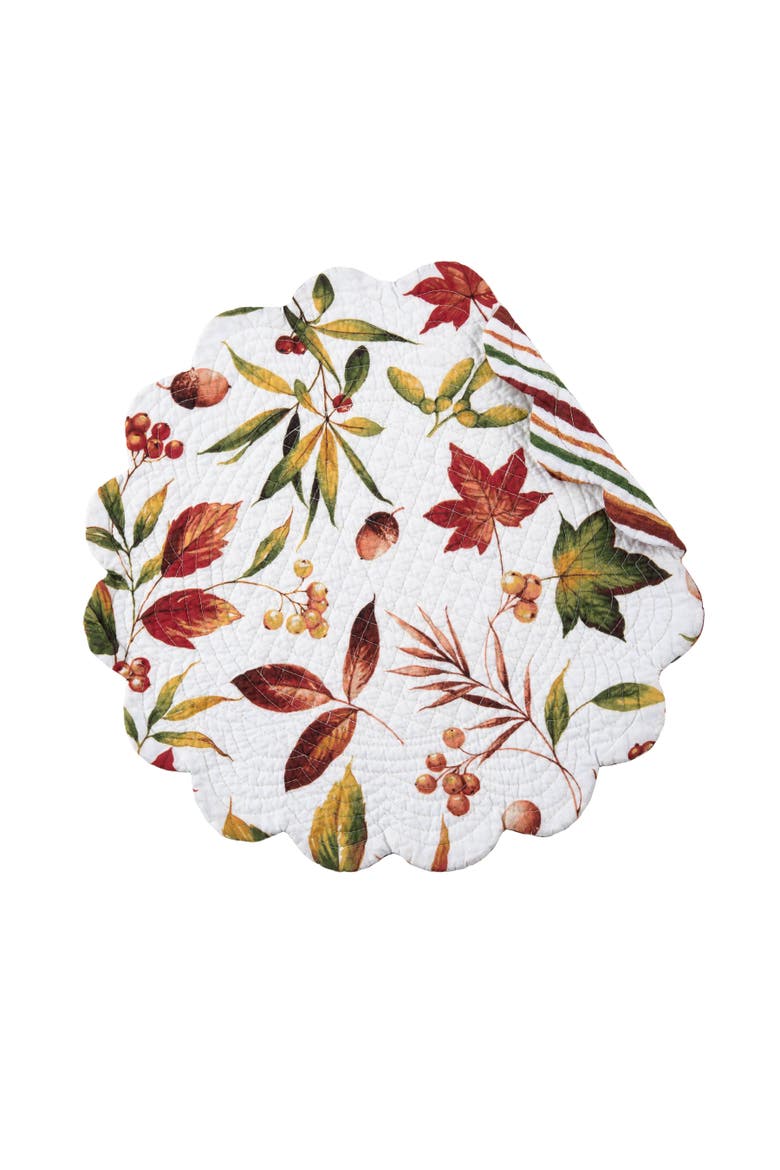 Camilla Round Placemats Set of 6, 17", Alternate, color, Green