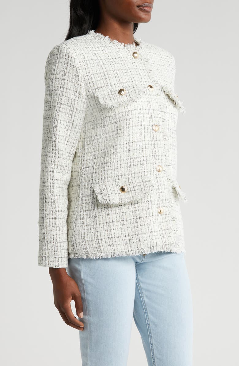 WAYF Sophie Tweed Jacket, Alternate, color, Ivory White